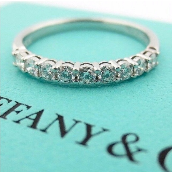 ⭕️SOLD⭕️ Tiffany & Co. Forever band ring. Diamonds platinum size 5 - Picture 1 of 14